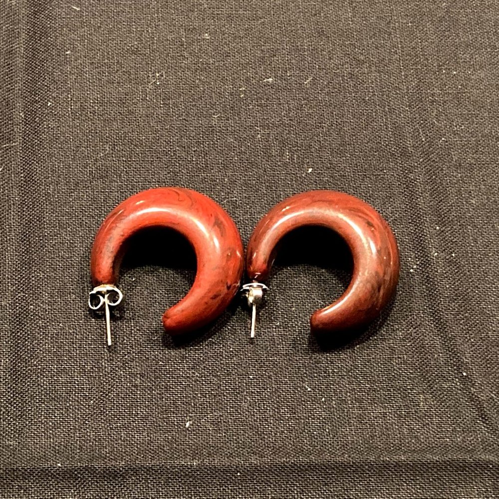 Vintage Resin Moon Shape Earrings